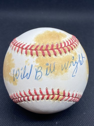 Wild Bill Wright Signed Baseball Negro Leagues Mexican HOF