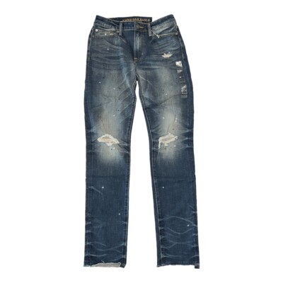 NWT AMERICAN EAGLE Extreme Flex 4 Slim Jeans 30x34 Ripped Spots #582181
