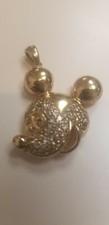 Rare Disney Gold Tone Sterling 925 Mickey Mouse Pendant JCM CZ 10 grams