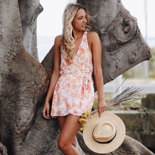 bohemian style pale coral dress