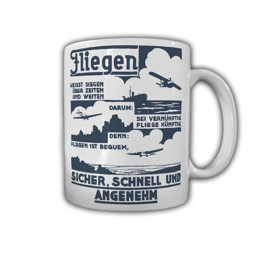 ALFASHIRT Volar en los años 20 Ju52 W33 W34 avión Do X taza de viaje #27854