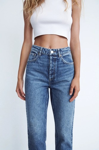 zara high rise straight leg jeans