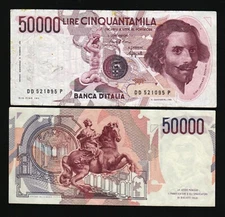 Italy 50000 LIRE P-113  1984 Equestrian statue Horse Pre Euro Italian Money NOTE