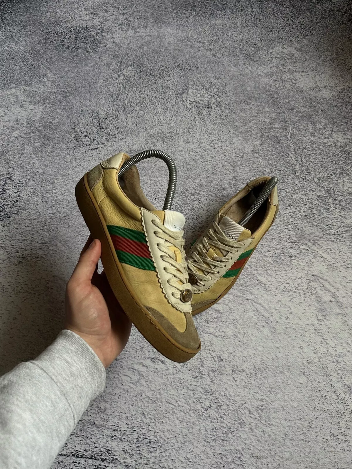 Baskets Gucci tricolores cuir et daim G74 pointure 37