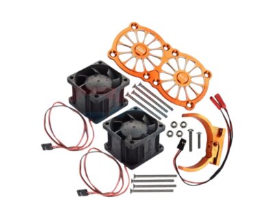 GPM Racing Alu Motorkühler mit Lüfter orange für Traxxas X-Maxx GPMMAKX018FANBOR