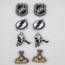 NHL Tampa Bay Lightning Hockey Team For Crocs Shoe Charms - 8 Pieces