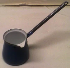 VTG Turkish Coffee STOVETOP/CAMPING Blue Enamel Enamelware POT: Espresso Kava