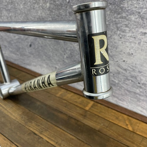 Ross Piranha BMX Frame Chrome BENT Chrome 20 In Old School BMX Bike WALLHANGER - Picture 2 of 19