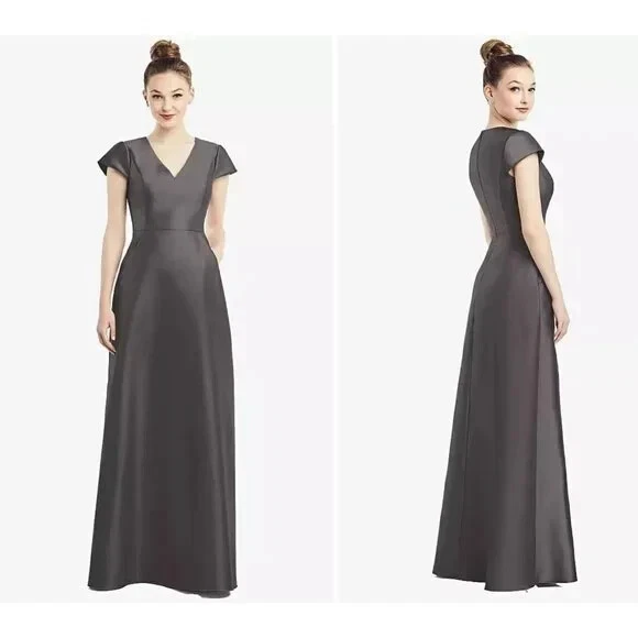 Alfred sung top cap sleeve gown