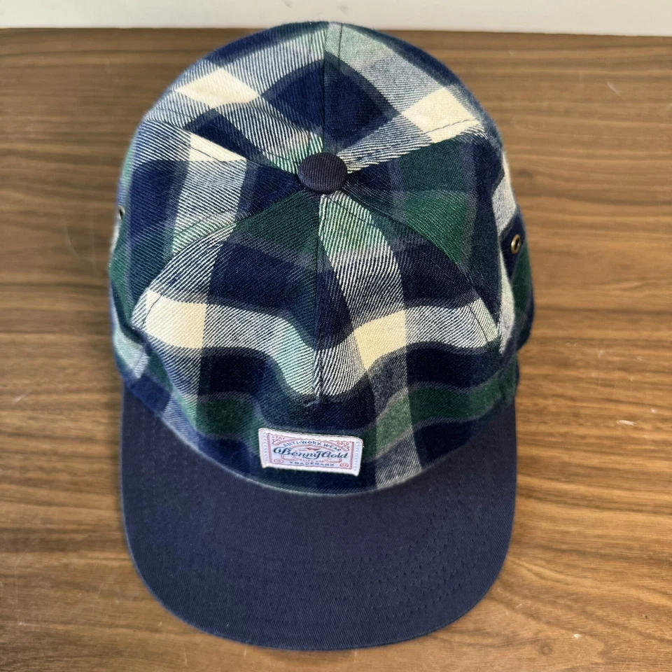 Gorra Benny Gold San Francisco para Hombres Azul a Cuadros AJUSTABLE Correa Bloques de Color Gorra Foto 2 de 4