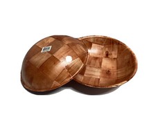 12 inch Woven Wood Bowl wdfsb012 Set of Two