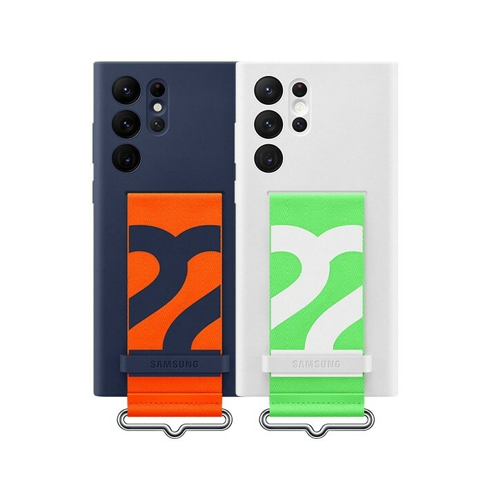 Original Samsung Galaxy S22 Ultra Silicone Cover with Strap