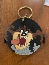 1995 Warner Bros Looney Tunes Taz Tasmanian Devil Vinyl Keychain Keyring