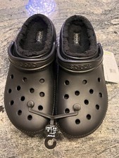 Image of NEW Crocs Unisex Men Women Adult Classic lined clog black roomy fit UK M10 W11