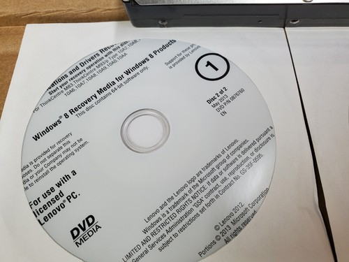 LENOVO M93 RECOVERY 4 DISC SET FOR WINDOWS 8 PRO Disc #'s 0B76759/60, 0B76920/21 - Picture 2 of 5