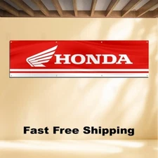 HONDA 2'X8' BANNER FLAG MOTORCYLE RACING RED WING