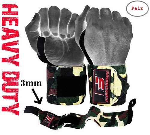 CROSSFIT Gym WEIGHT LIFTING Wrist Wraps LIFTING STRAPS for POWER LIFTING Support - Afbeelding 100 van 156