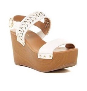 tommy hilfiger white wedge sandals