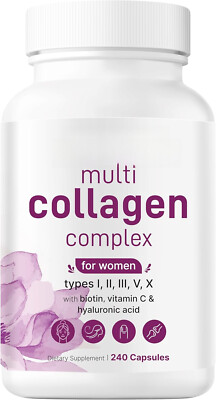 Multi Collagen Pills for Women & Men, 240 Capsules