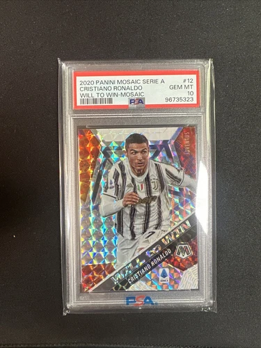 2020 Panini Mosaic SERIE A #12 Cristiano Ronaldo Will To Win Mosaic PSA 10