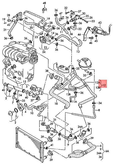 Genuine Volkswagen Coolant Hose Heater NOS VW Eurovan Transporter  
