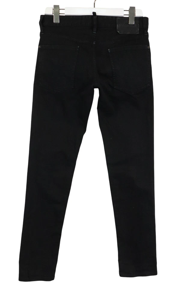 DSQUARED2 Slim Jean Vaqueros Hombres (Eu) 46 Negro Vaqueros Botón Fly Ajustada - Imagen 2 de 4