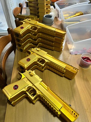 x2 Deadpool's Hand Cannon Desert Eagle Gun Toys Prop Gold Black Silver 1:1