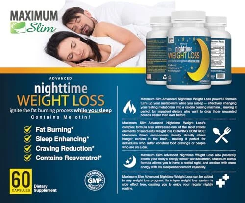 Máximo Slim Avanzado Noche Quema Grasa Pérdida de Peso con Mango Africano Gr... Foto 4 de 4
