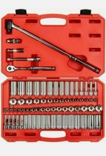 Tekton 3/8 Inch Drive 6-Point Socket Ratchet Set, 74-Piece 1/4-1 In, 6-24 Mm 
