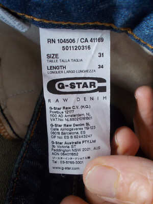 Pantalon Jean G-Star Droit Délavé - Taille W27 L34 (36/38) - Vintage Neuf Avec étiquettes - Pour Femme