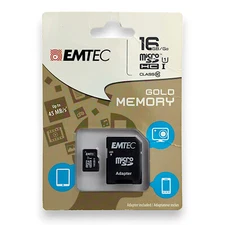 EMTEC Gold Memory 16GB Micro SD Cards With Adapters