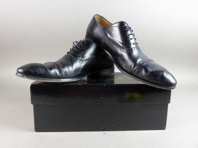 Magnanni Herren Schuhe Business Halbschuhe Gr 44,5 schwarz Leder Budapester (EB)