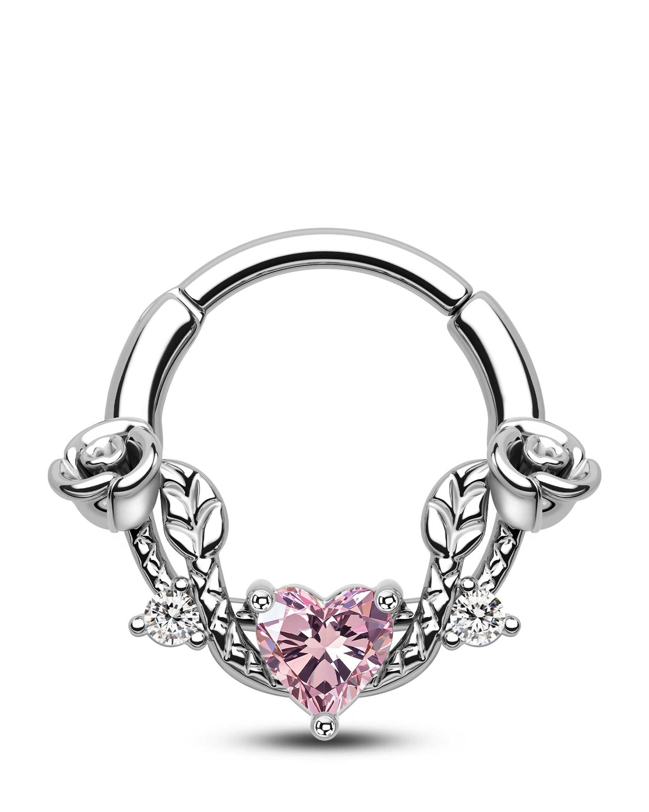 Piercing septum rose en acier 316L chirurgical hypoallergénique