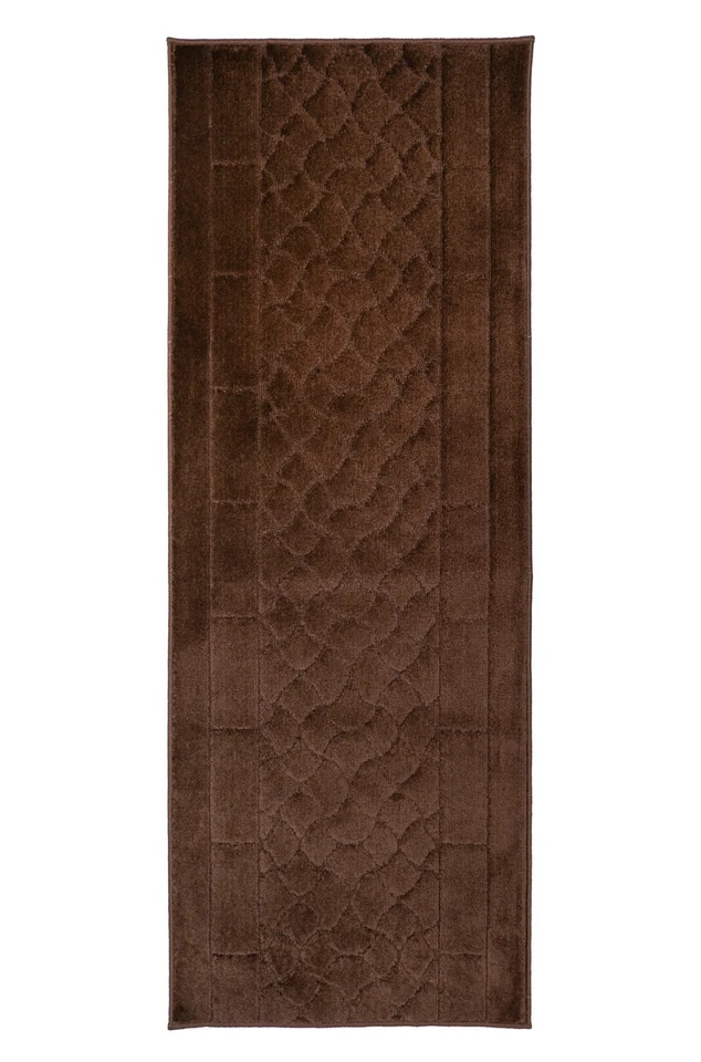 TAMAÑO PERSONALIZADO Alfombra Antideslizante Lavable a Máquina Perfil Medio Corte Pila Volea Marrón Foto 2 de 4