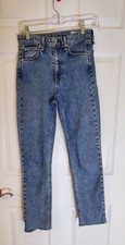 Rag Bone Women's Blue High-Rise Skinny Jeans Size 25 Frayed Hem