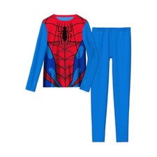 Cuddl Duds ClimateRight Boys Thermal Pajama Set Large 10-12 , Red Spider