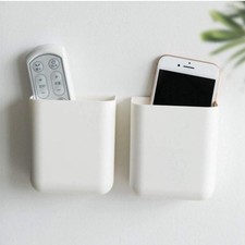 Remote Holders Wall Mount Hole Free, Self-Adhesive Storage Box, Pen Holder 2...