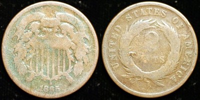 1865  Two Cent Piece