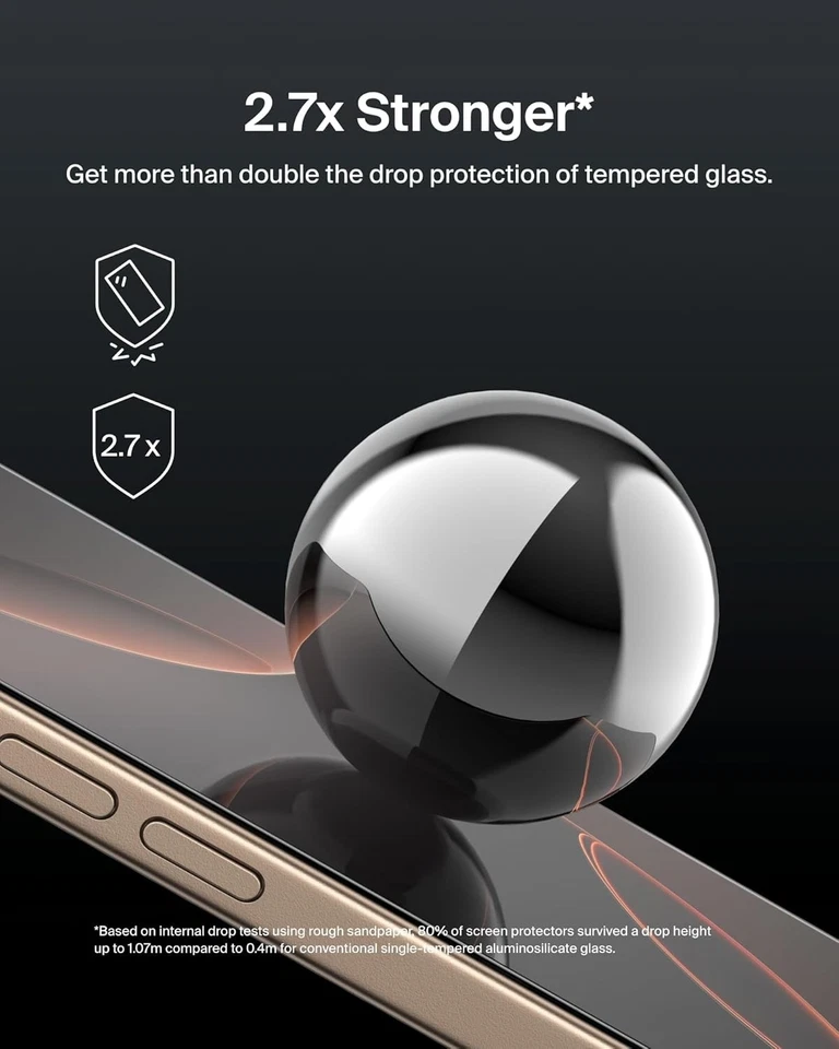 Belkin ScreenForce UltraGlass 2 Treated iPhone 16 Pro Screen Protector,... - Image 4 of 4