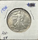 1938 Walking Liberty Silver Half Dollar --  AU
