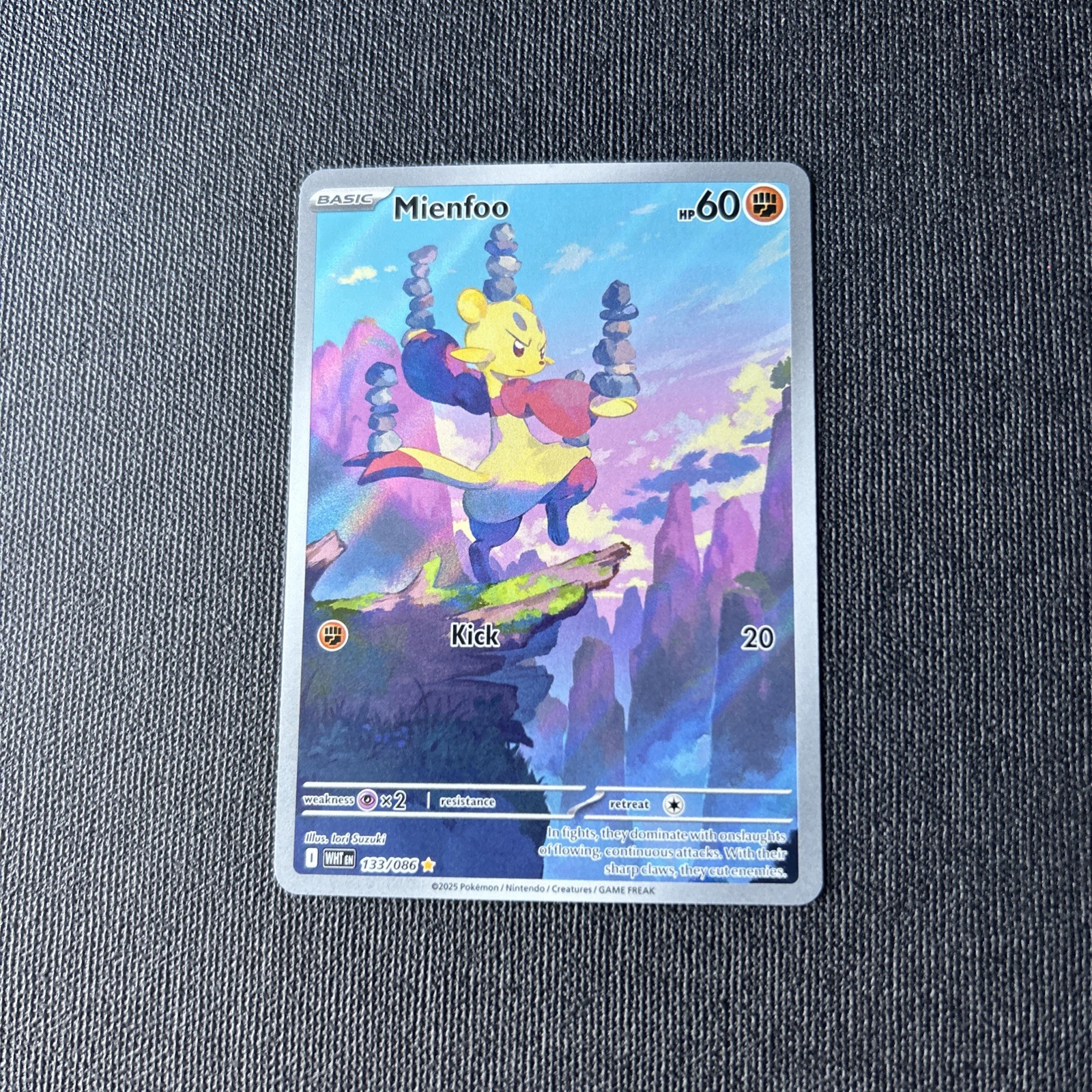 Pokémon TCG Mienfoo White Flare Illustration Rare Card 133/086 NM/M Condition