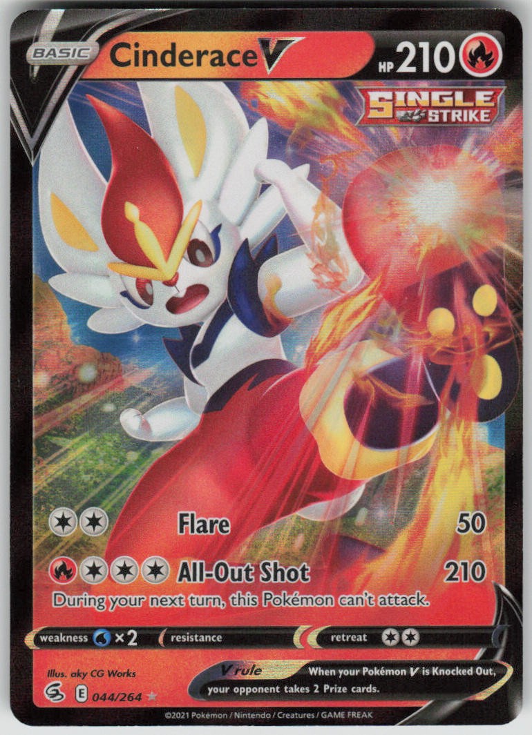 Pokemon Cinderace V (44) Ultra Rare SWSH08: Fusion Strike 044/264 NM