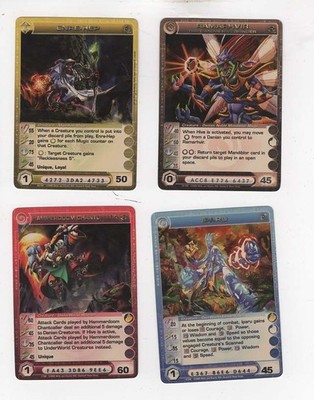 Lot of 4 Chaotic  Ultra Rare Premium. Iparu Ramarhvir Enre-Hep Hammerdoom
