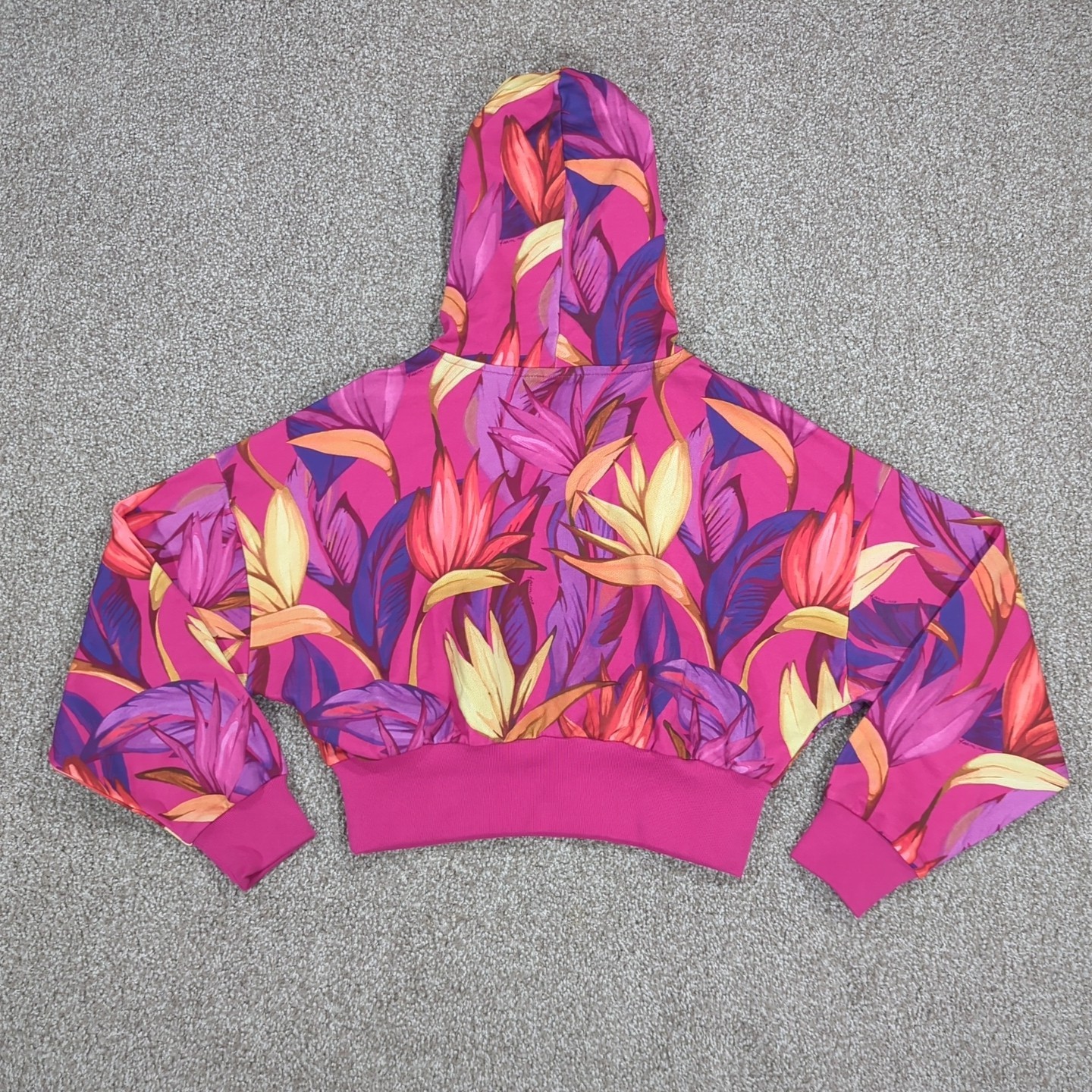Women's Adidas x FARM Rio Training Hoodie Bold Pink Size XL JD6283 image 3