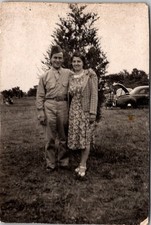 Vintage WWII Era Photo US Army Soldier and Woman 1940s Candid Snapshot