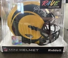 Marshall Faulk Autographed Rams RAVE Speed Mini Helmet with COA (Beckett)