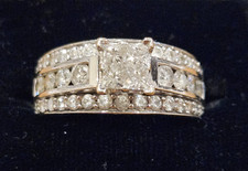 Engagement Bridal Ring 14k white gold 2ctw natural diamonds size 8.5