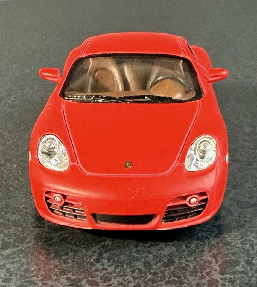 Литая модель автомобиля Porsche Cayman 3 с открывающимися дверями красная 1:32 Kinsmart 2015 - Изображение 3 из 4