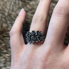 Sterling silver Or Paz Israeli emerald flower...