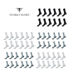 12 Pairs Men's Cotton Crew Socks Everyday Work Cushion Socks Size 9-11 10-13